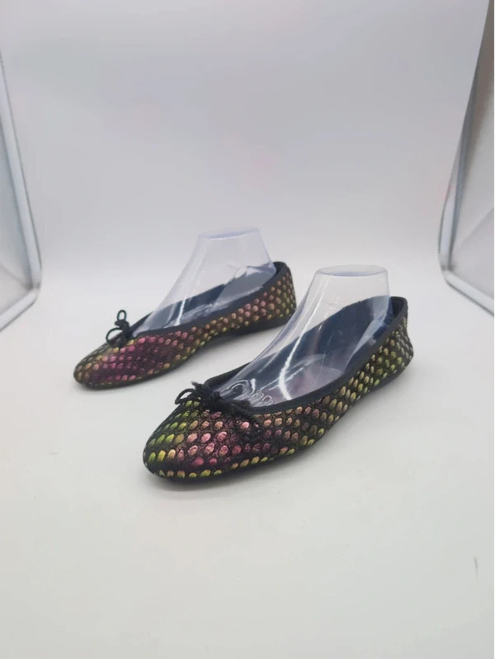 FS/NY French Sole Iridescent Metallic Scale Ballet Flats 10.5 Spain